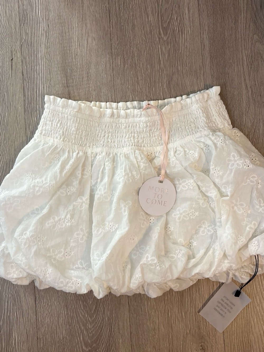 More to come White Eyelet Bubble Skirt - Unbranded